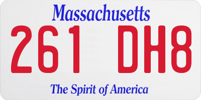 MA license plate 261DH8