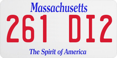 MA license plate 261DI2