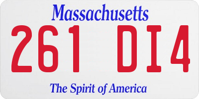 MA license plate 261DI4