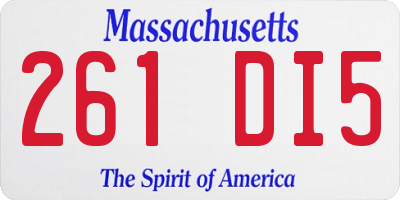 MA license plate 261DI5