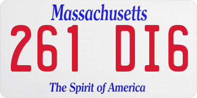 MA license plate 261DI6