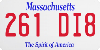 MA license plate 261DI8