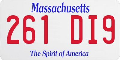 MA license plate 261DI9