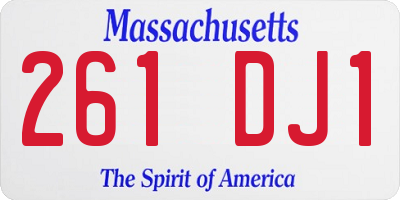MA license plate 261DJ1
