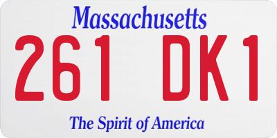 MA license plate 261DK1
