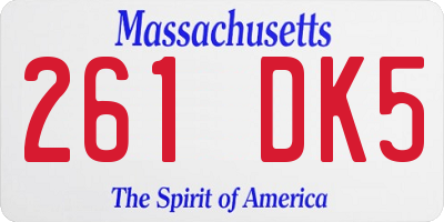 MA license plate 261DK5