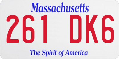 MA license plate 261DK6