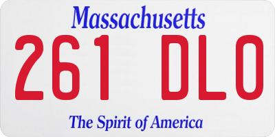 MA license plate 261DL0
