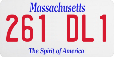 MA license plate 261DL1