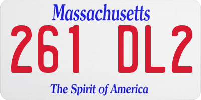 MA license plate 261DL2