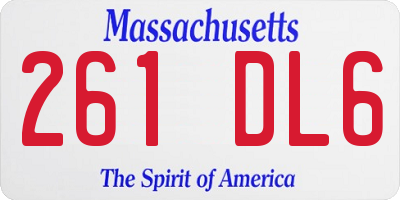 MA license plate 261DL6