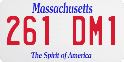 MA license plate 261DM1
