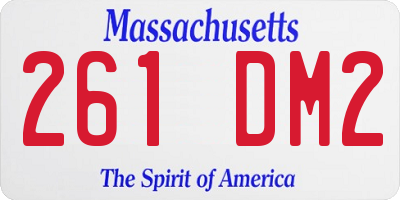 MA license plate 261DM2