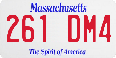 MA license plate 261DM4