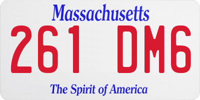 MA license plate 261DM6