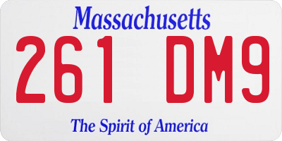 MA license plate 261DM9