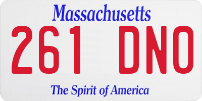 MA license plate 261DN0