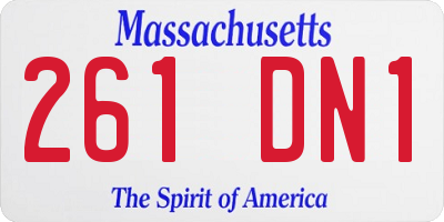 MA license plate 261DN1
