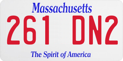 MA license plate 261DN2