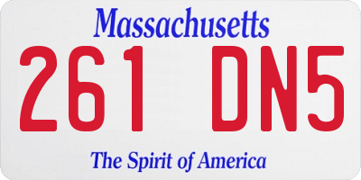 MA license plate 261DN5