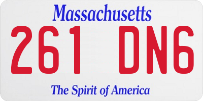MA license plate 261DN6