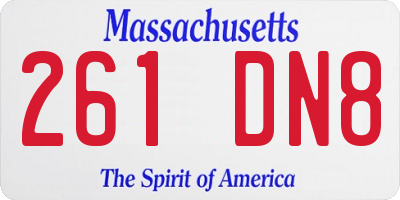 MA license plate 261DN8