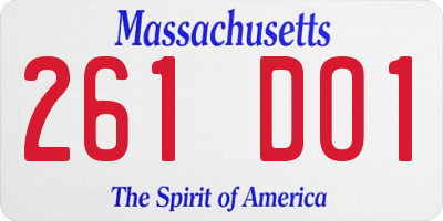 MA license plate 261DO1