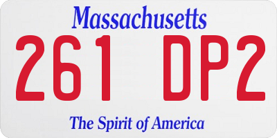 MA license plate 261DP2
