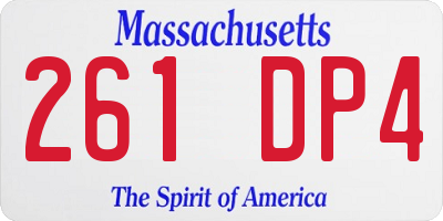 MA license plate 261DP4