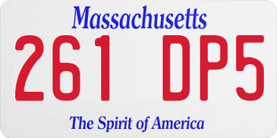 MA license plate 261DP5