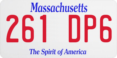 MA license plate 261DP6