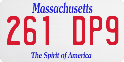 MA license plate 261DP9
