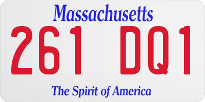 MA license plate 261DQ1
