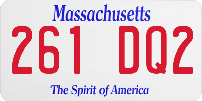 MA license plate 261DQ2