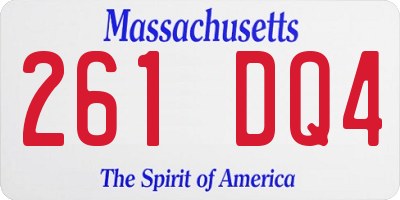MA license plate 261DQ4