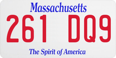 MA license plate 261DQ9