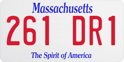 MA license plate 261DR1