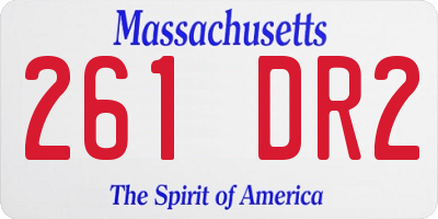 MA license plate 261DR2