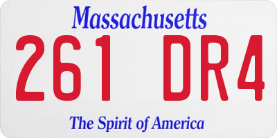 MA license plate 261DR4