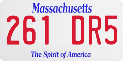 MA license plate 261DR5