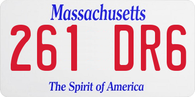 MA license plate 261DR6