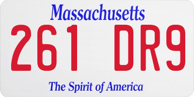 MA license plate 261DR9