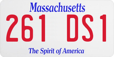 MA license plate 261DS1