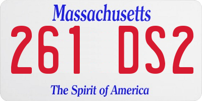 MA license plate 261DS2