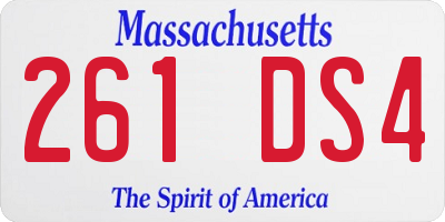 MA license plate 261DS4