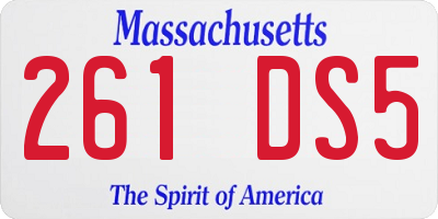 MA license plate 261DS5