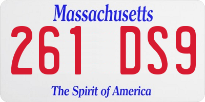 MA license plate 261DS9