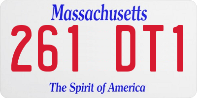 MA license plate 261DT1