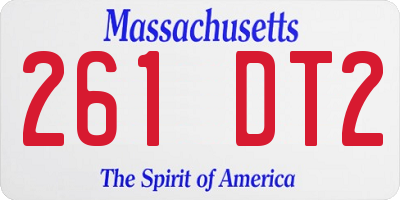 MA license plate 261DT2