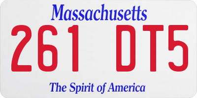 MA license plate 261DT5